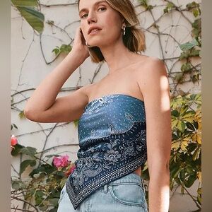 Loft Bandana strapless top small new